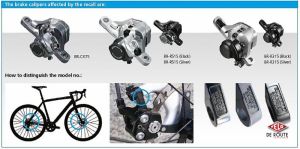 gallery Rappel Shimano BR-CX75, BR-R515 et BR-R315