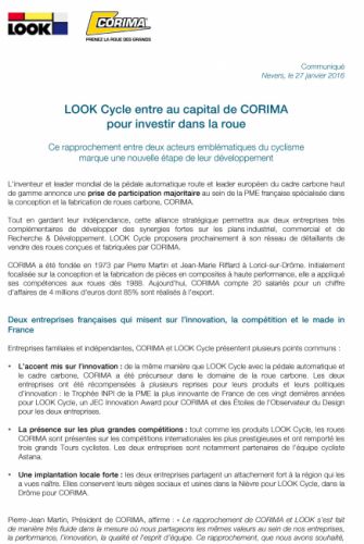 gallery LOOK Cycle entre au capital de CORIMA pour investir dans la roue