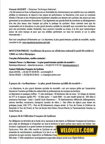 gallery Communiqué de presse : la Maurienne renouvelle son engagement auprès de la Fédération Française de Cyclisme