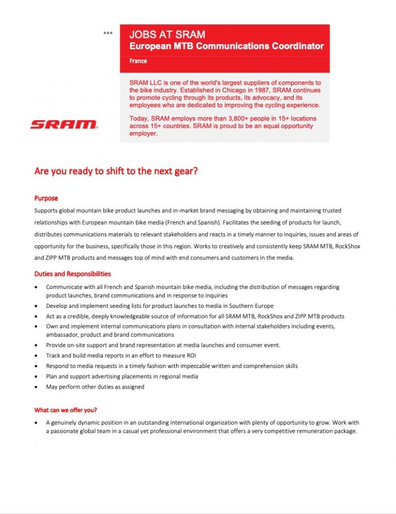 gallery SRAM recrute