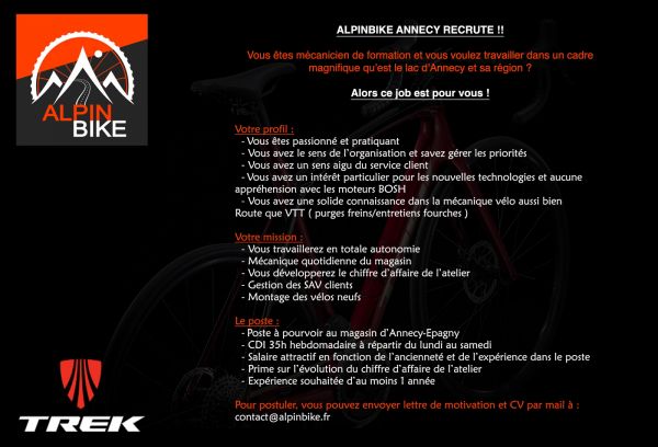 gallery AlpinBike Annecy recrute un mécanicien